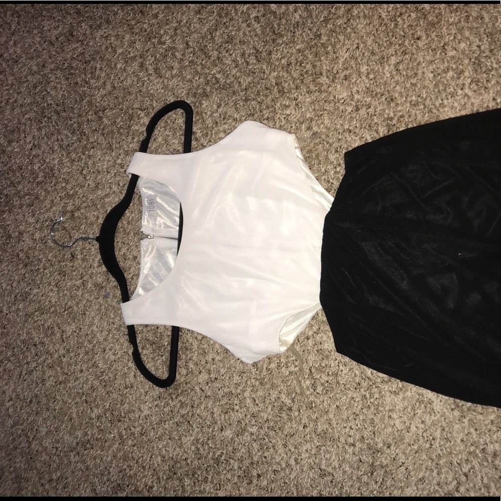 TOBI black and white cut out dress